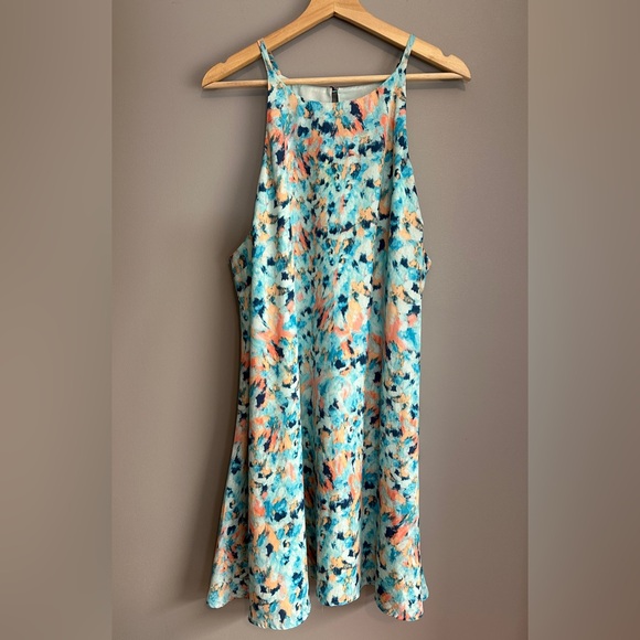 Decree Dresses & Skirts - Decree Watercolor High Neck Sundress Dress Juniors Size 2X /fits Womens 1x/2x